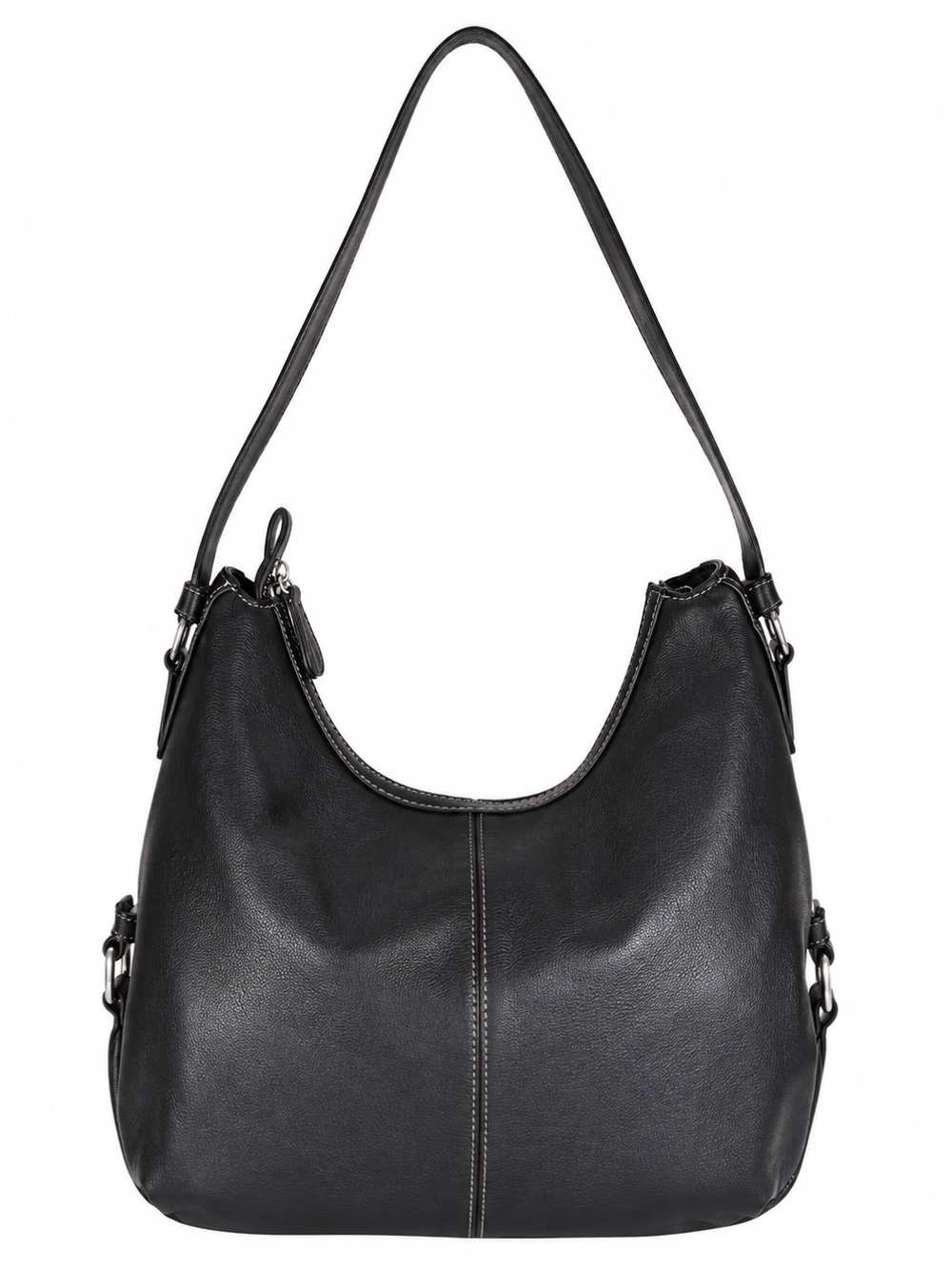 Michael Kors Black Leather Hobo Shoulder Bag Slouch Quiet Luxury